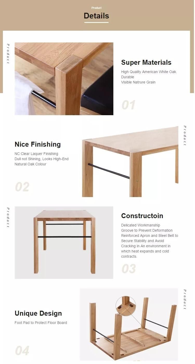 Furniture Modern Furniture Table Home Furniture Wooden Furniture Bese Seller Scandinavian Furniture Solid Wood Small Space Saving Oak Dining Room Table