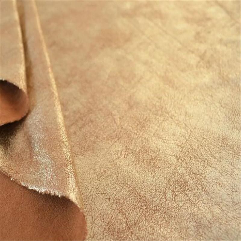 Polyester Sea Island Yarn Brush Suede Bronzing Fabric for Sofa