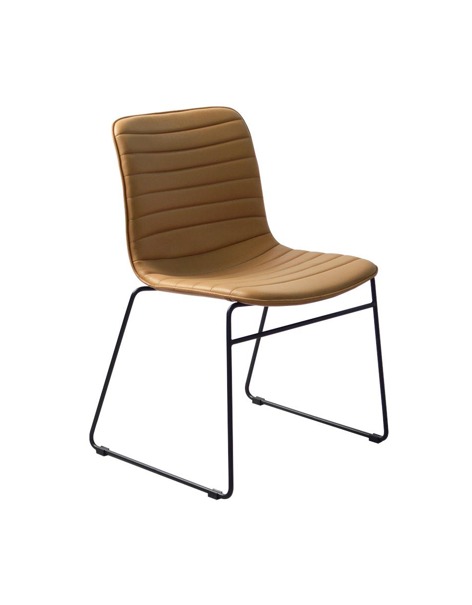 Commercial Furniture Coffee Shop Furniture Stackable Metal Frame with Fabric Seat Dining Chair