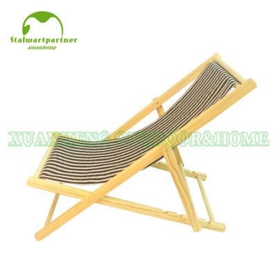 Outdoor Wooden Folding Beach Sling Chair