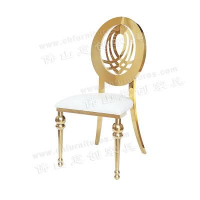 Modern Light Luxury Stainless Steel Leather Home Hotel Wedding Party Dining Chair