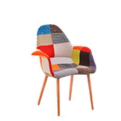 Vintage Design Toy Hotel Fabric PP Material Dining Chair with Arms