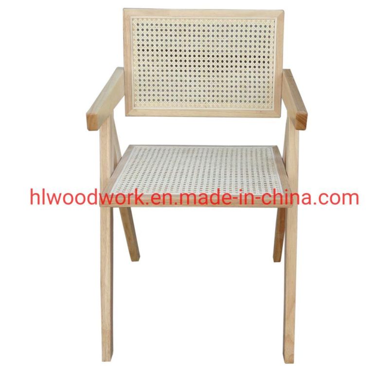 Natural Color Rattan Chair Ash Wood Frame Dining Chair