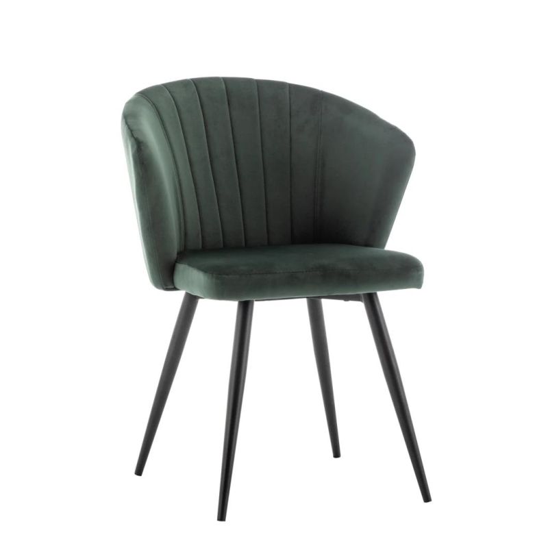 China Factory Wholesale High Quality Green Velvet Metal Dining Chair for Modern Luxury Home Furniture