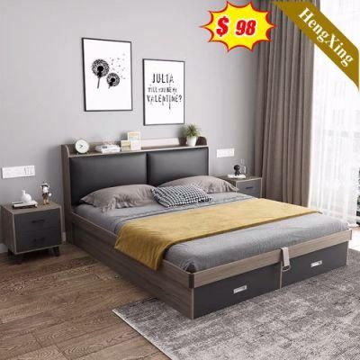 China Wholesale Modern Living Room Wardrobe Leather Wooden King Double Wall Bed Hotel Bedroom Home Furniture