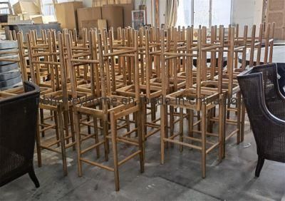 Oak Frame Paper Seating Wishbone Stool