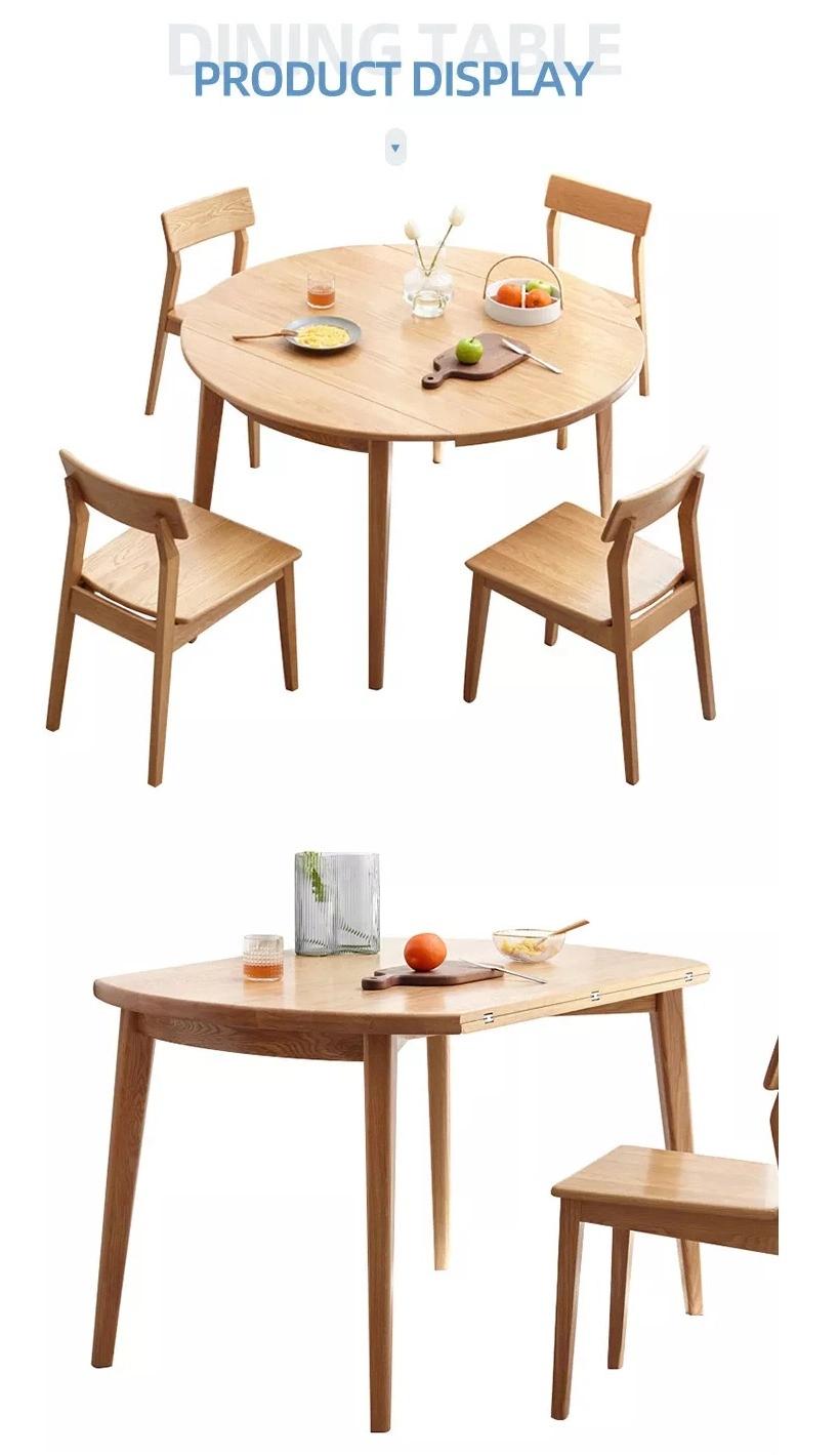Furniture Modern Furniture Table Home Furniture Wooden Furniture Factory Supply Designs Round Extending Folding Wooden Round Dining Table Set