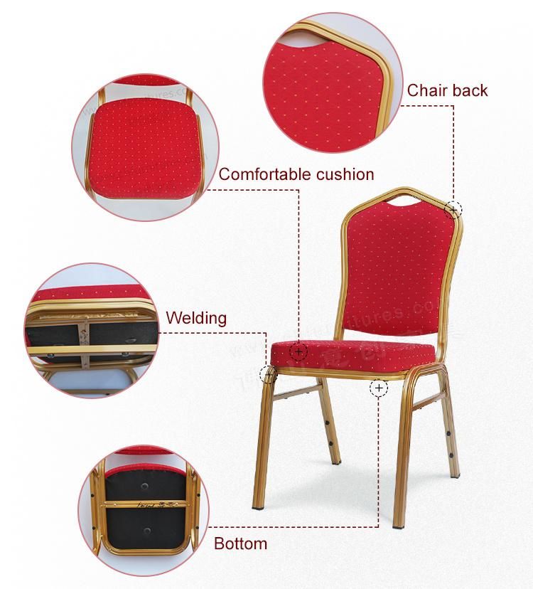 Yc-Zl22-03 Cheap Wholesale Dubai Used Stackable Gold Metal Hotel Banquet Chair for Restaurant