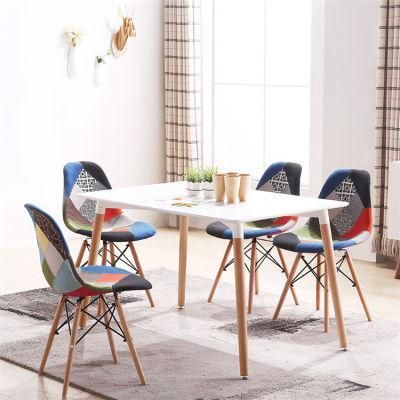 Nordic Cheap Wooden Leather Room Modern Restaurant Dining Chair Nordic Chair Furniture Upholstered Cushion Dining Chair
