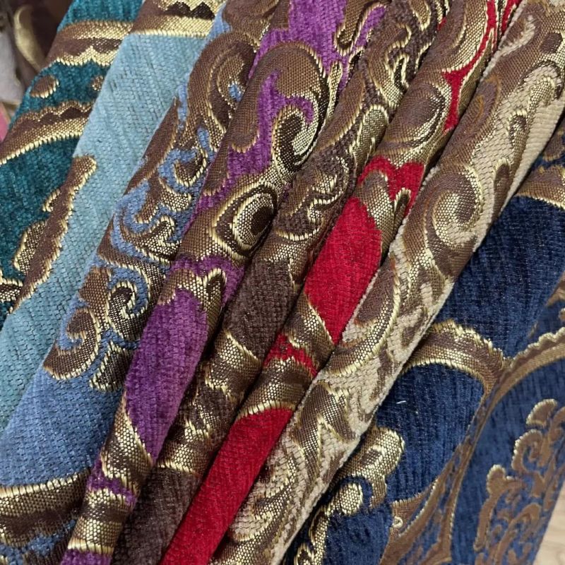 Polyester Chenille Jacquard Upholstery Fabric Sofa Fabrics Furniture Fabric Waistcoat Fabric (JAC010)