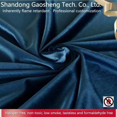 High Quality Flame Retardant Polyester Knitted Velvet Sofa Fabric for Furniture Textile