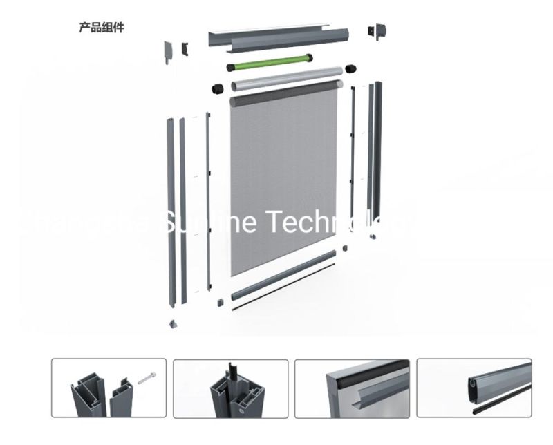 Automatic Outdoor Windproof Roller Blinds with Guide Rail