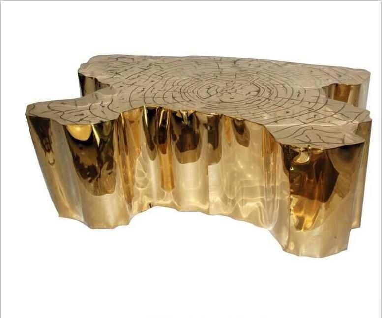 Italian Style Luxury Home Furniture Living Room Center Table Set Golden Stainless Steel Base Tea Table Villa Hotel Combination Coffee Table
