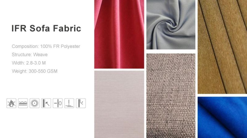 Flame Retardant Polyester Fireproof Fabric Linen-Like for Furniture Curtain