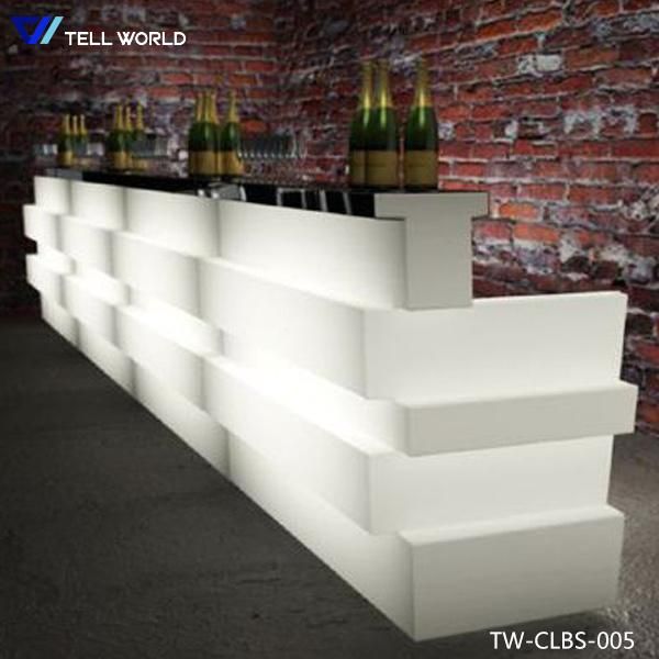 Manufacture Pure Acrylic White Juice Bar Counter Commercial Bar Counter Design