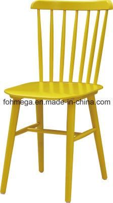 Colorful Strip Back Wooden Dining Chair with High Back