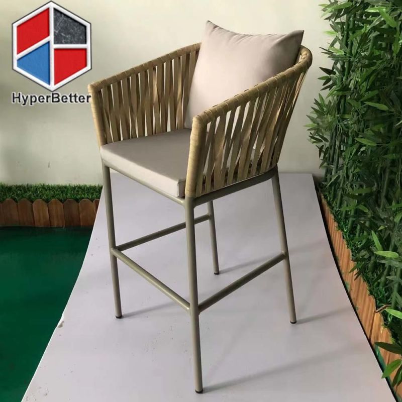 Brown Fabric Outdoor Bar Stools