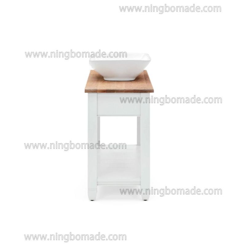 Understated Natural Timbers Furniture White Birch Base Natural Solid Ash Top Single Basin Wide Bathroom Table