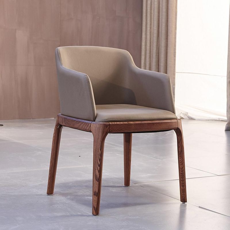 Restaurant Armchair in Solid Wood with Fabric / PU