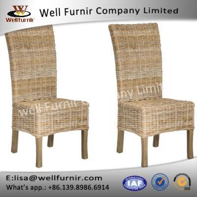 Well Furnir Wood Casual Wicker Dining Side Chair Sets (T-025)