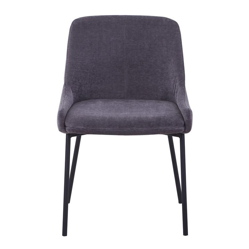 Comfortable Spy Fabric Seat and Back Black Legs Square Dining Chair