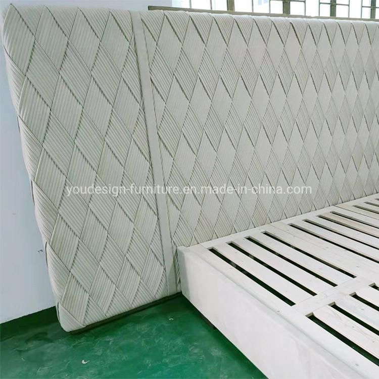 Modern Bedroom Bed Set Furniture King Size Queen Size Fabric Hotel Upholstered Beds