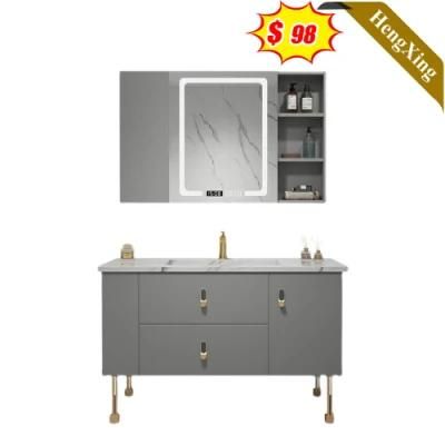 Light Grey Home Bathroom Furniture Ceramic Basin Modern Bathroom Vanity Cabinet with Mirror (UL-22BT123)