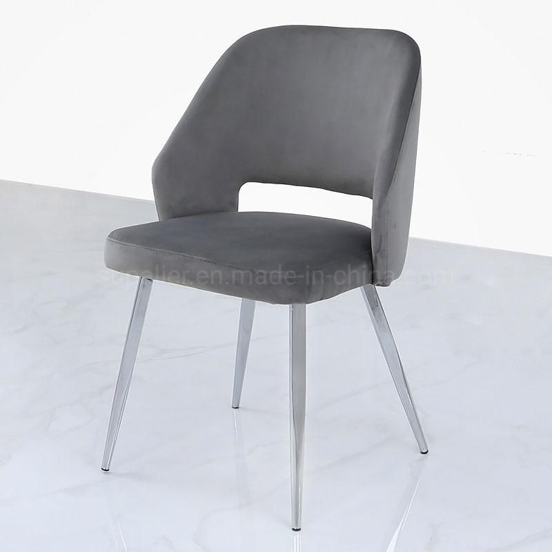 Nordic Style Indoor New Simple Design Restaurant Dining Chromed Chairs