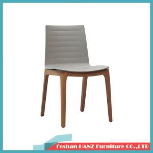 Modern Hotel Furniture Plastic Restaurant Dining Chair with Wooden Leg