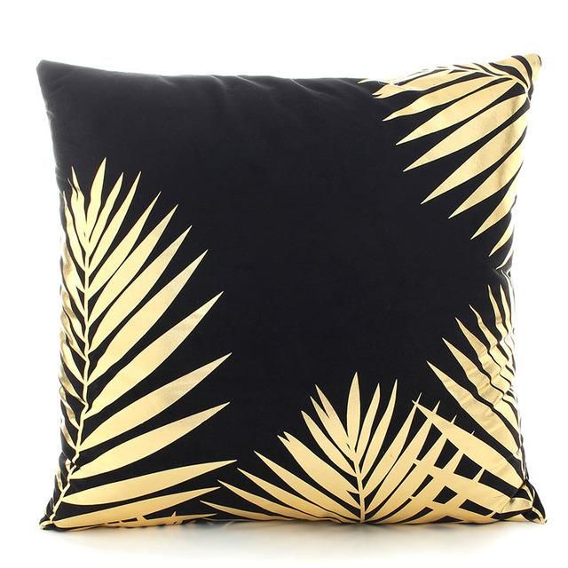 Keep Calm Metallic Printing Sofa Cushion with Black Velvet Fabric