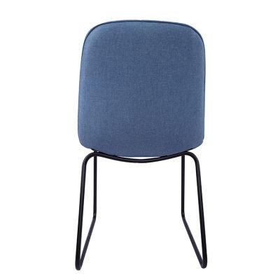 Wholesale Factory China Wholesale Home Furniture New Design Metal Chairs Blue Grey Fabric Dining Chairs