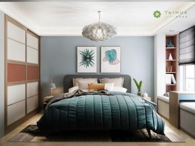 Comtempory Nordic Customized King Size Melamine Bedroom Furniture Set