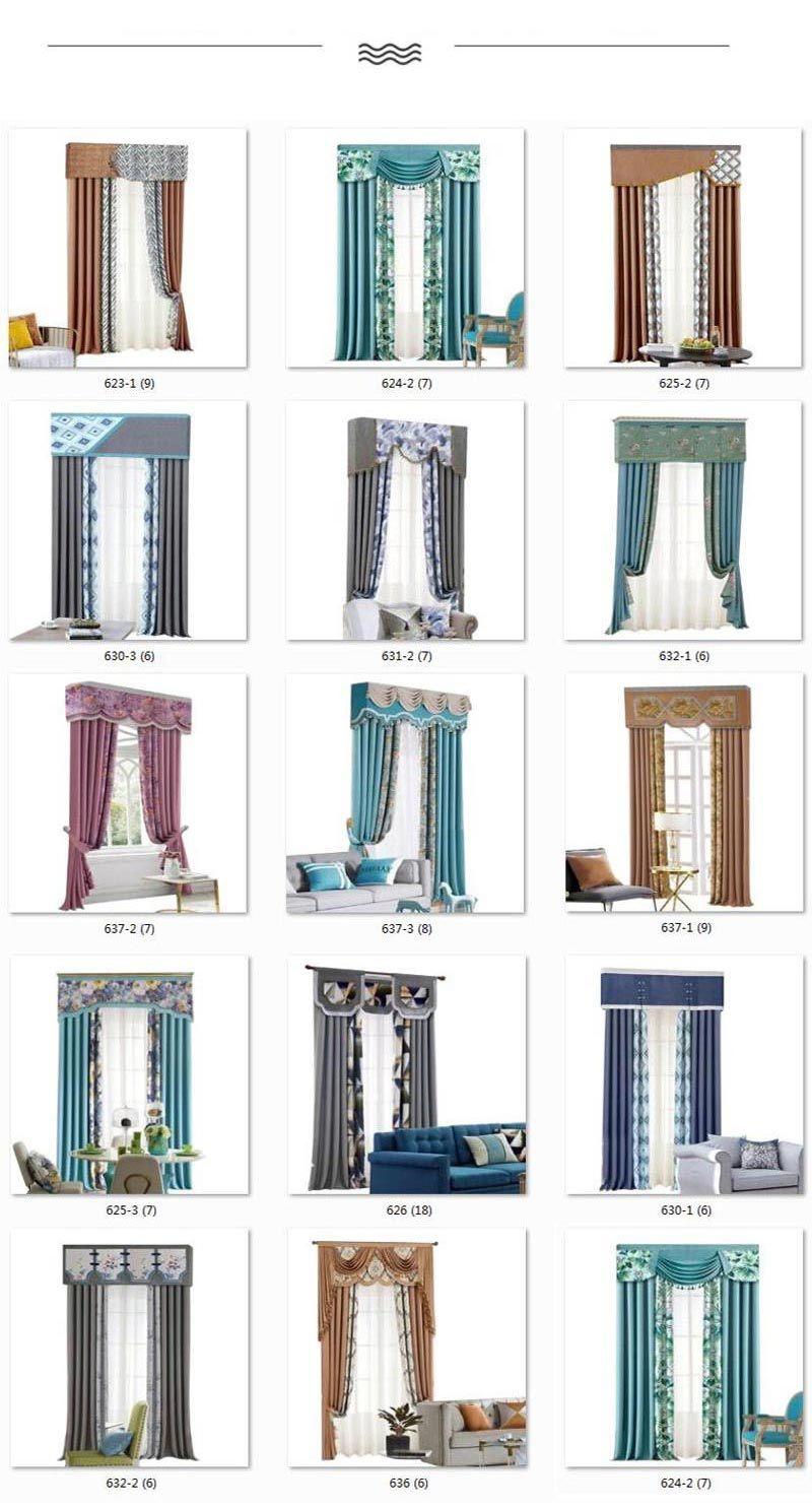 Wholesale Cheap Price Blue Modern Design Print Abstract Design Fabric Curtain