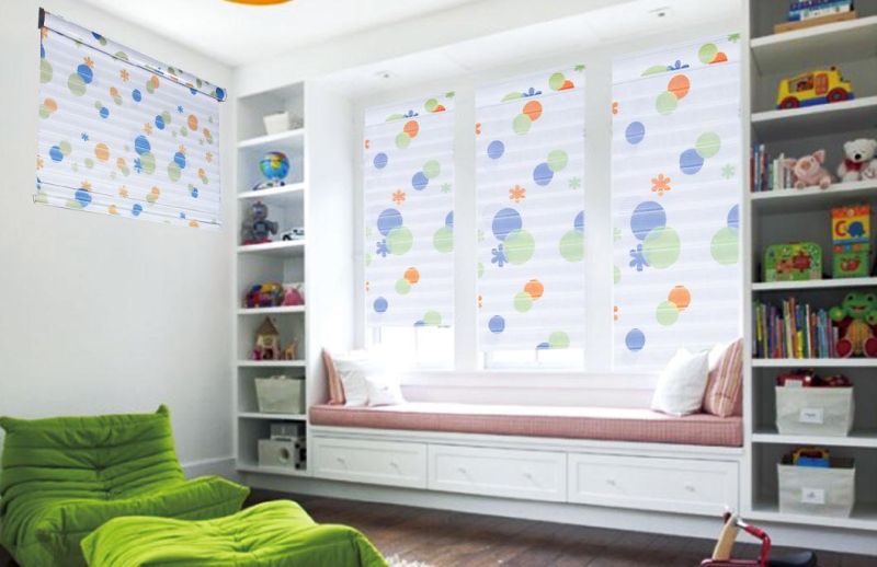 Printed Window Curtain Triple Shade Fabric Roller Blinds