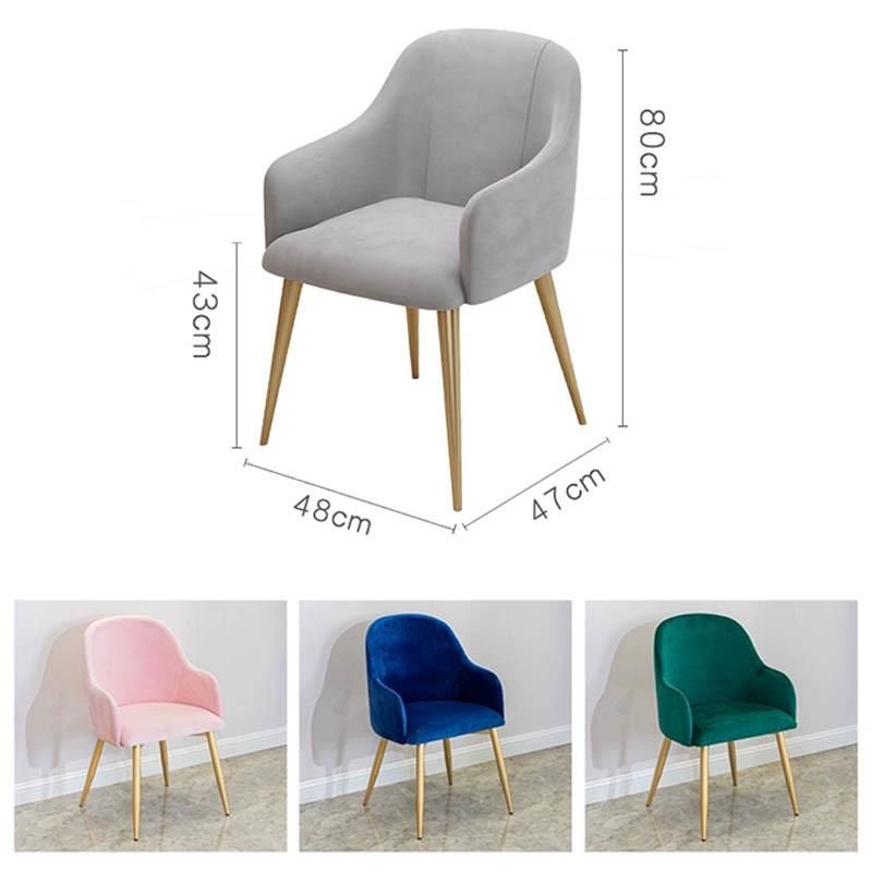 Commercial Leisure Living Room Furniture Metal Fabric Dining Chair