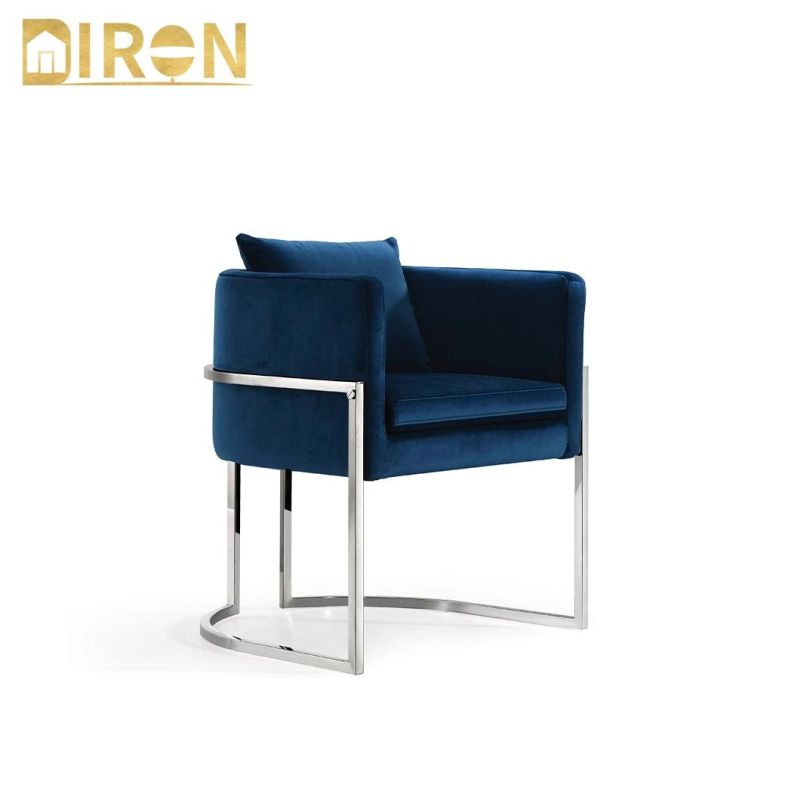 Luxury Home Living Room Furniture Fabric Modern Stainless Steel in Chrome Color Chair