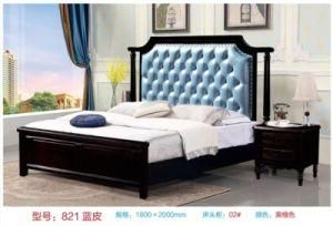 Wholesale Factory French Style Wooden Double Bed Cover Fabric King Size Bed