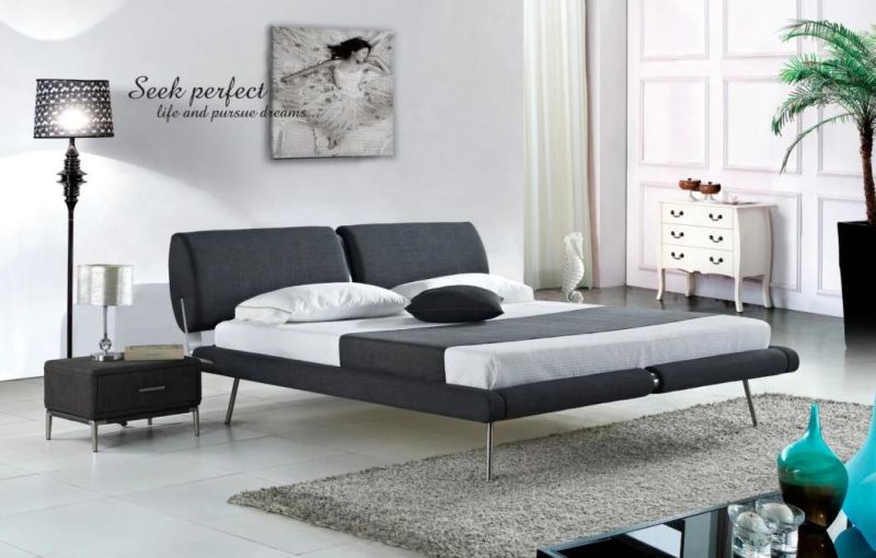 Hot Selling New Bed Leather Bed Sofa Bed King Double Bed Modern Furniture Bedroom Furniture in Italy Style