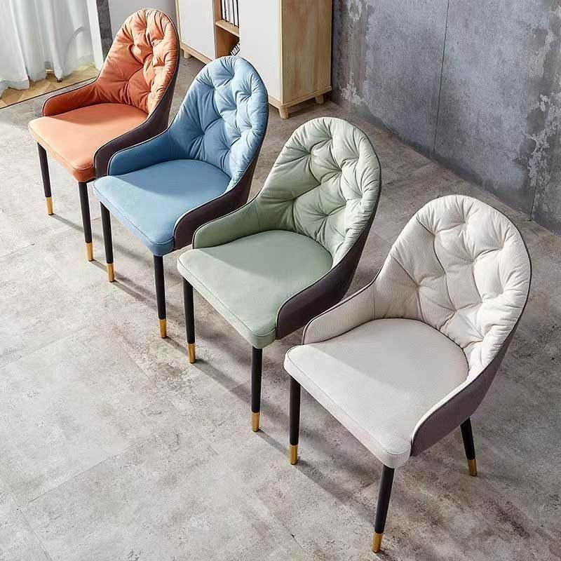 Modern Nordic Velvet Fabric Upholstered Dining Chairs