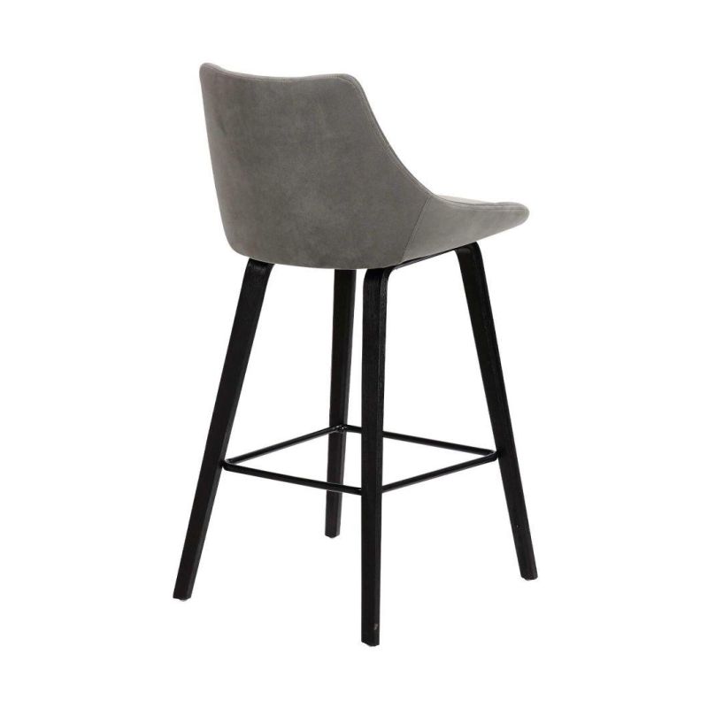 PU Leather Bar Furniture Dubai Breakfast Bar Chair Stool Modern with Chromed Base Footrest