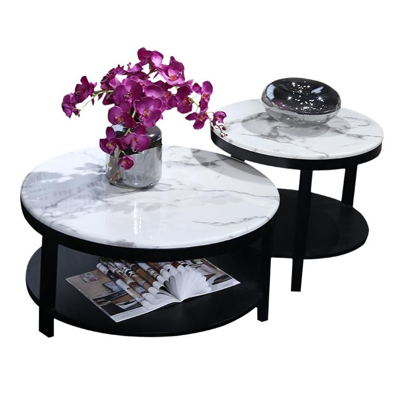 Modern Design Home Living Room Hotel Metal Frame Marble Table