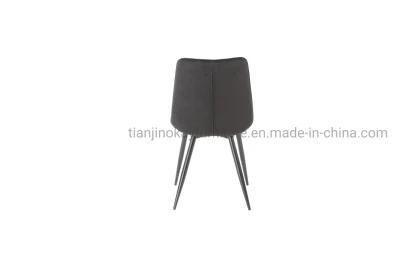 Wholesale Luxury Nordic Design Fabric Velvet Cushion Metal Legs Cheap Dining Chair