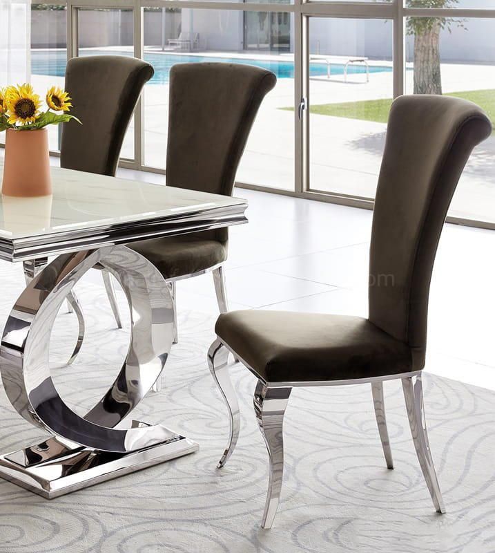 Modern Dining Furniture Kitchen Restaurant Light Blue Fabric Chair
