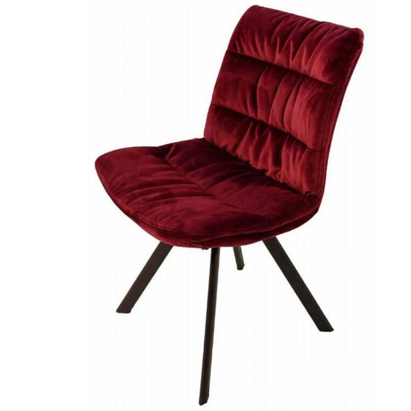 Italian Minimalist Modern Iron Frame Designer Fabric Dining Chair for Restaurants Can Be Customized Dining Chair