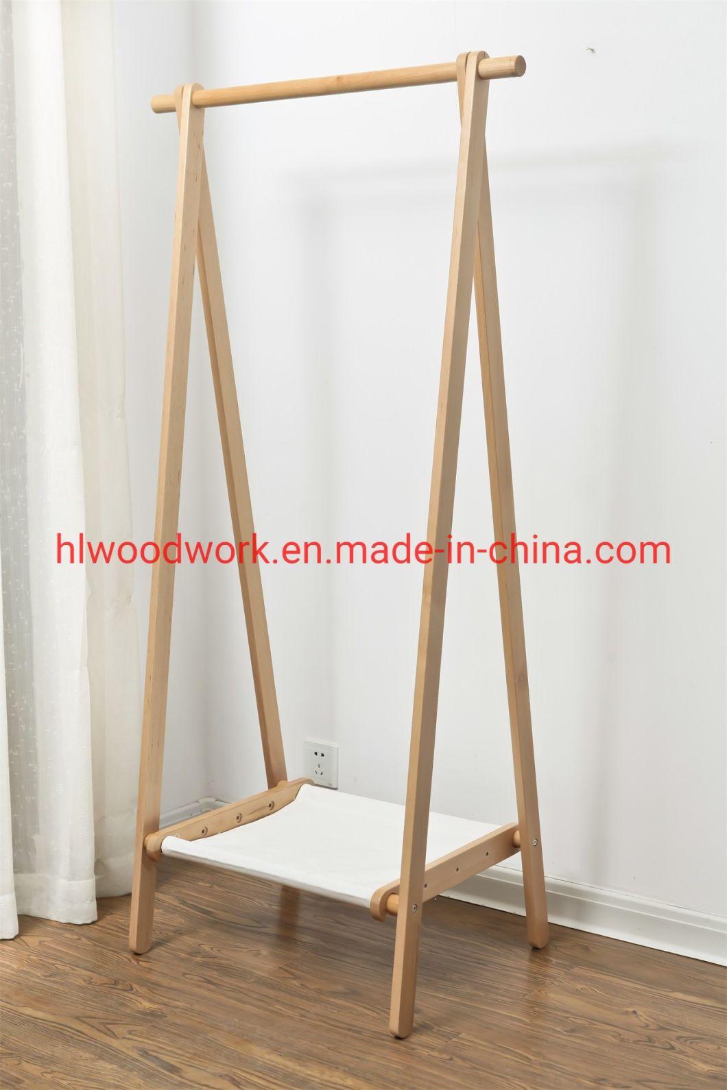 Beech Wood Stand Coat Rack Stand Hanger Foyer Furniture Natural Color Fabric Style Living Room Coat Rack Entrance Hall Coat Roak