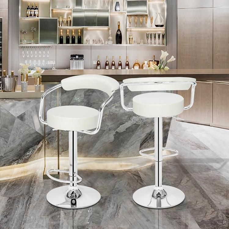 Modern Cafe Furniture White PU Leather High Bar Chairs for Sale