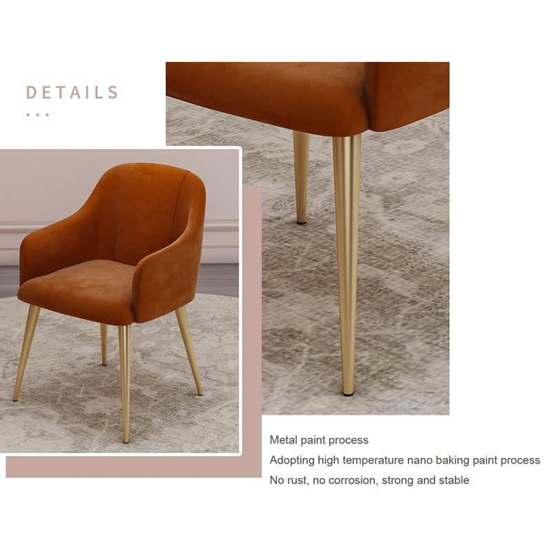 Stylish Fabric Dining Room Furniture Metal Frame Leisure Chair