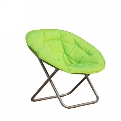Comfortable Outdoor Camping Metal Frame Padded Folding Moon Round Saucer Chair