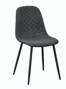 Home Restaurants Furniture Faux Matte Suede Fabrics Dining Chair with Metal Legs