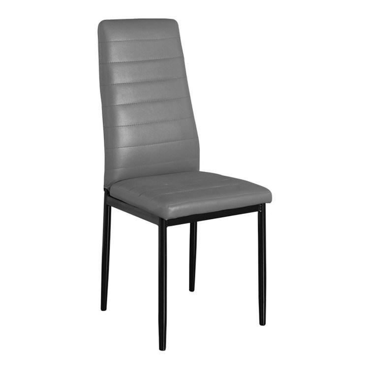 Luxury Dining Chair Stainless Steel High Back Armless PU Leather Dining Chair for Living Room